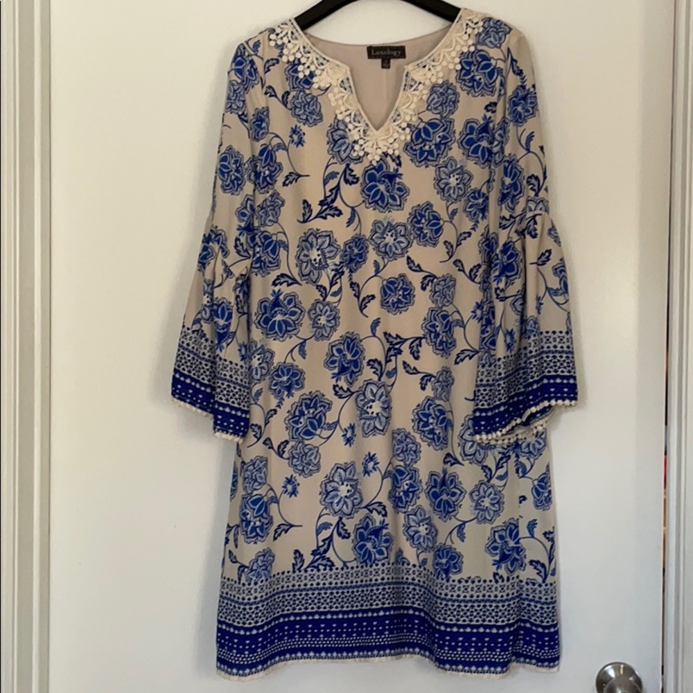 Blue and White Dress